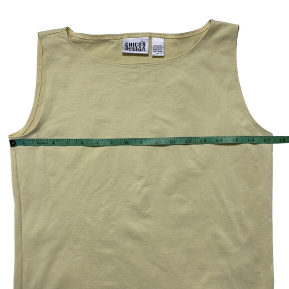 CHICOS DESIGN Pale Yellow Nylon Sleeveless Top Tank Size Medium/8 Made in USA - Picture 6 of 7